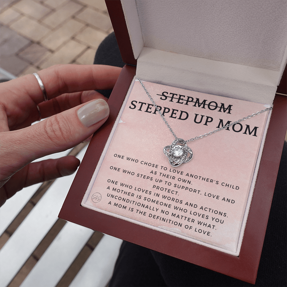 Stepped Up Mom | Gift for Stepmom, Bonus Mom, Stepmother, Grandma, Second Mama, From Step Daughter Son, Christmas, Birthday, Foster 1026dK