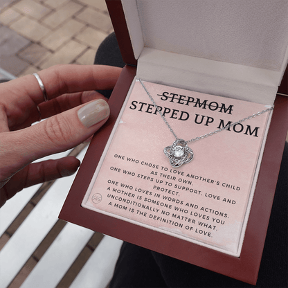 Stepped Up Mom | Gift for Stepmom, Bonus Mom, Stepmother, Grandma, Second Mama, From Step Daughter Son, Christmas, Birthday, Foster 1026dK