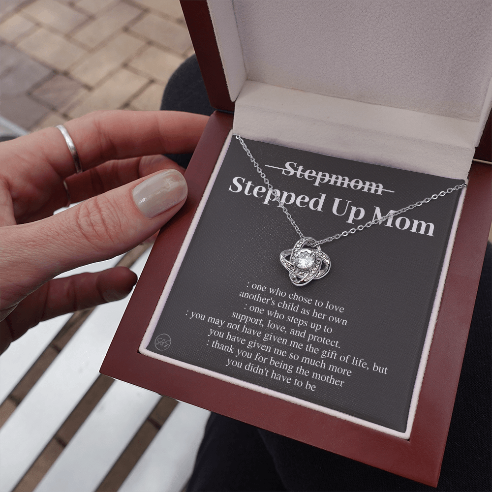 Stepped Up Mom | Gift for Stepmom, Bonus Mom, Stepmother, Grandma, Second Mama, From Step Daughter Son, Christmas, Birthday, Foster 1105dK