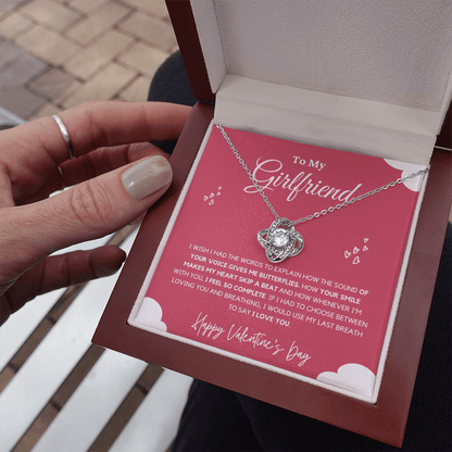 Girlfriend - Last Breath - Love Knot Necklace | Anniversary Gift for Girlfriend, From Boyfriend, From Partner, Valentine's Day Present