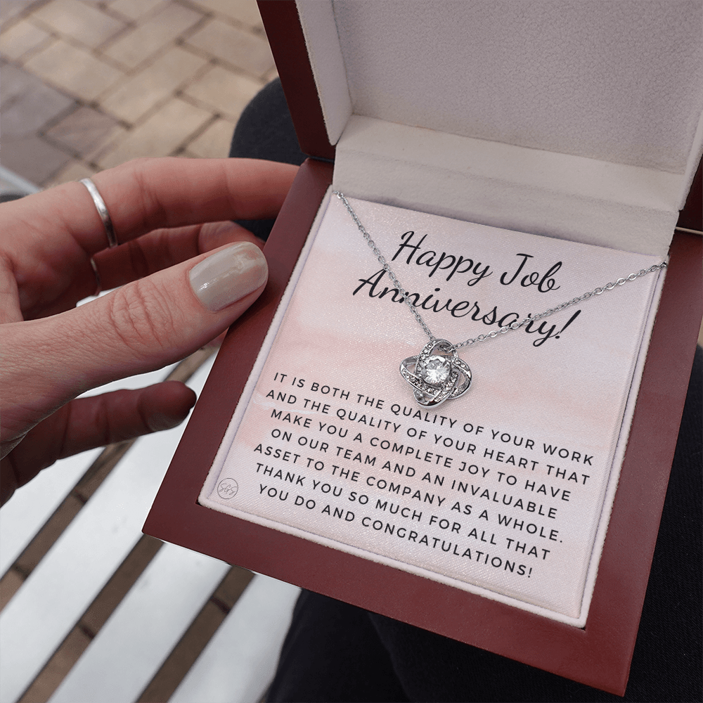 Happy Job Anniv. - Gift from Boss, Hustle, Congrats, Thank You Gift, Employee Appreciation, Work Anniversary, Small Business Gifts, Years of Service Pink C