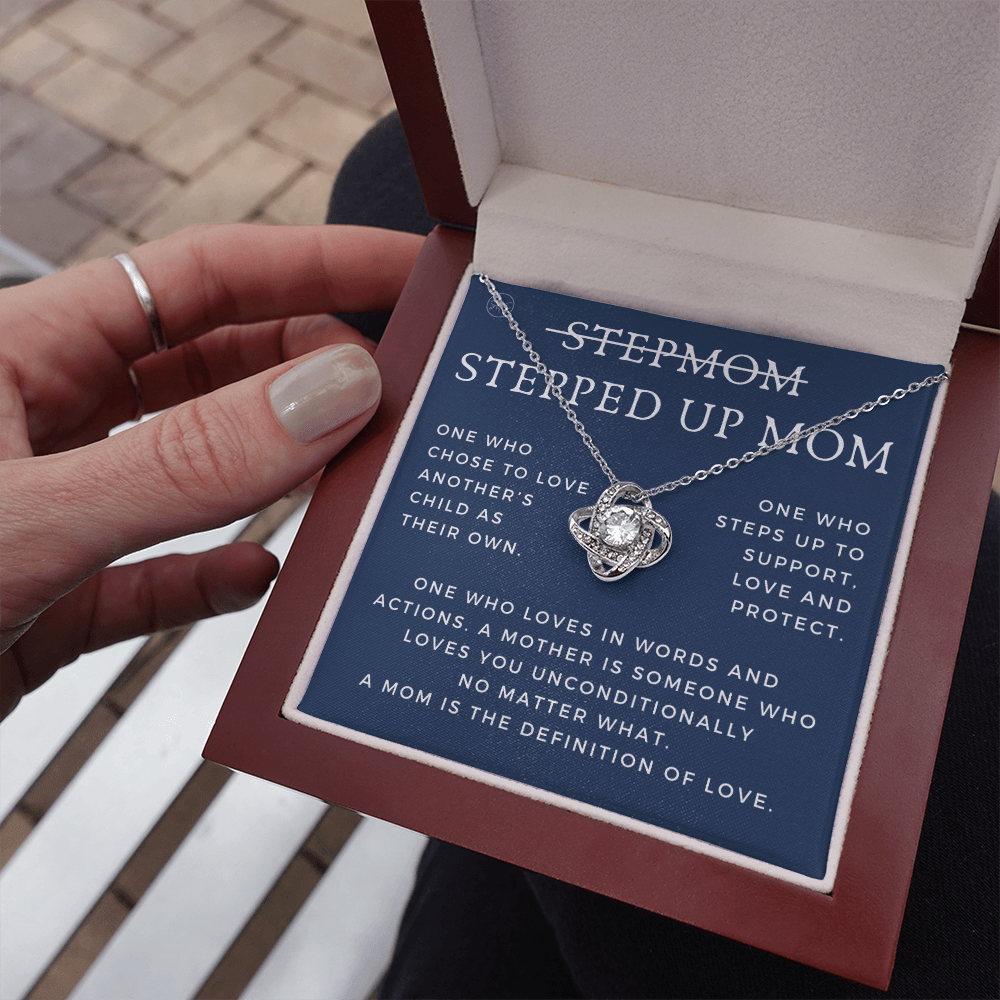 Stepped Up Mom | Gift for Stepmom, Bonus Mom, Stepmother, Grandma, Second Mama, From Step Daughter Son, Mother's Day, Birthday, Foster 125aK
