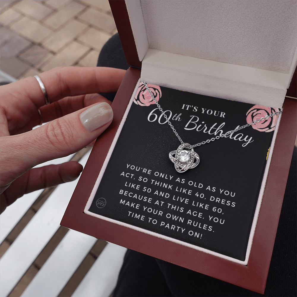 60th Birthday Gift for Women | Bday Present for Mom, Stepmom, Grandma, Friend, Employee, Funny and Heartfelt Card and Necklace 2806k