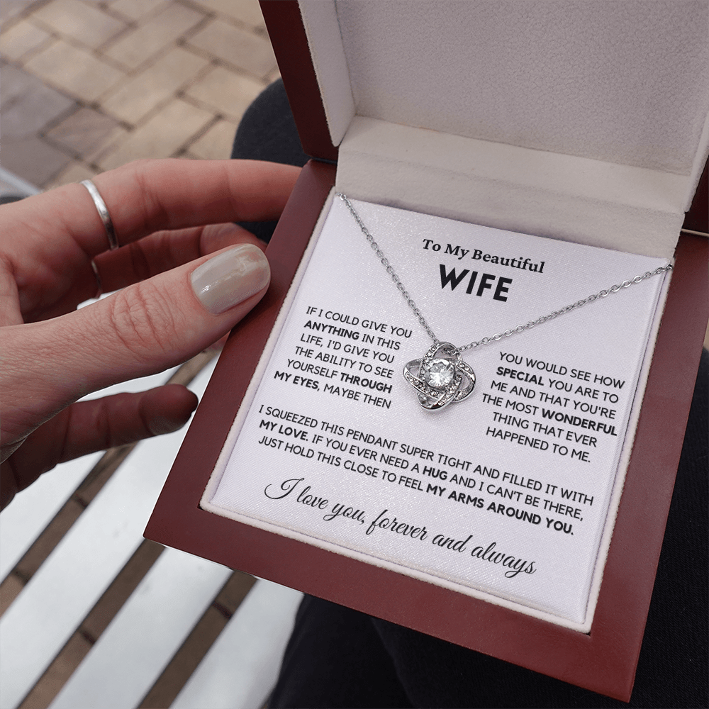 Wife - Always Here - Necklace | Gift for Wife, Annviersary Gift, Valentine's Day Present, From Husband 04wc Necklace Love Knot