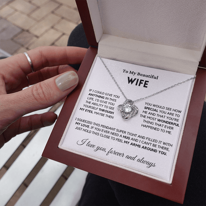 Wife - Always Here - Necklace | Gift for Wife, Annviersary Gift, Valentine's Day Present, From Husband 04wc Necklace Love Knot