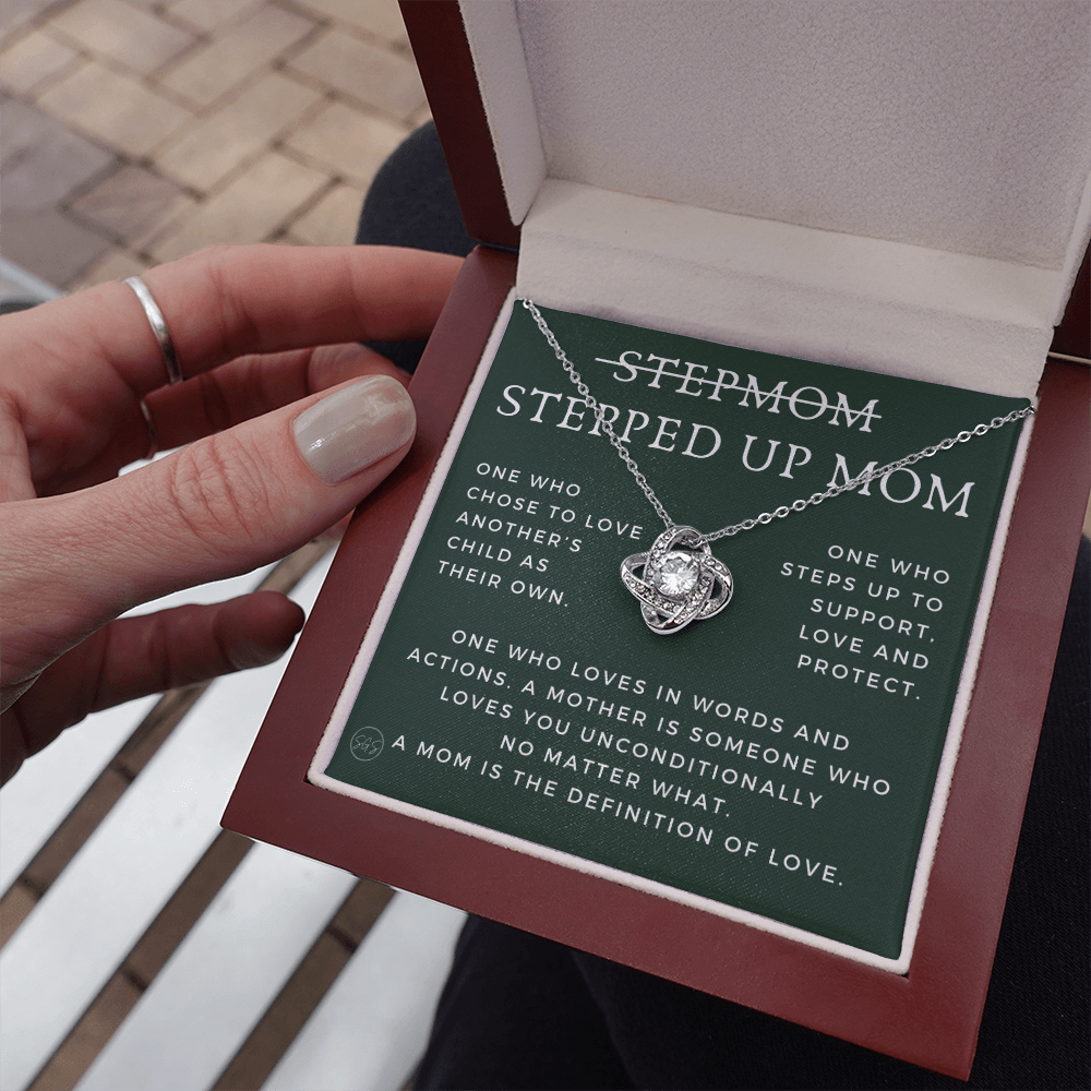 Stepped Up Mom | Gift for Stepmom, Bonus Mom, Stepmother, Grandma, Second Mama, From Step Daughter Son, Mother's Day, Birthday, Foster 125cK