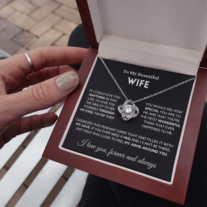 Wife - Always Here - Necklace | Gift for Wife, Annviersary Gift, Valentine's Day Present, From Husband 04wb Necklace Love Knot