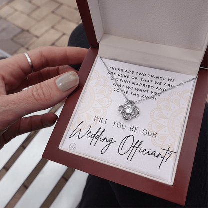 Wedding Officiant Proposal Gift | Will You Marry Us? Will You Be Our Officiant? For Friends, Best Friend Bestie Necklace Bridal Party 0817heartsK