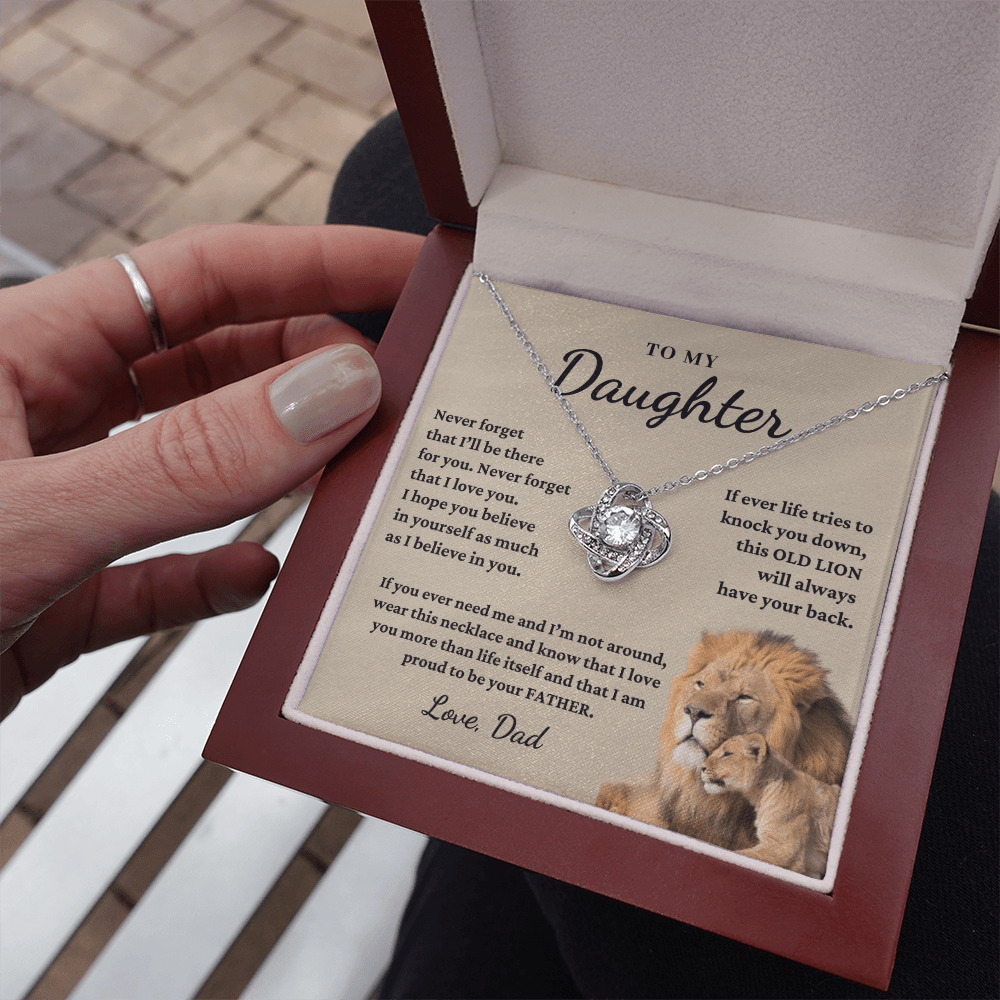 Daughter - Proud of you - Necklace | Gift for Daughter from Dad, Proud to be Your Father, Graduation Gift, Birthday, This Old Lion