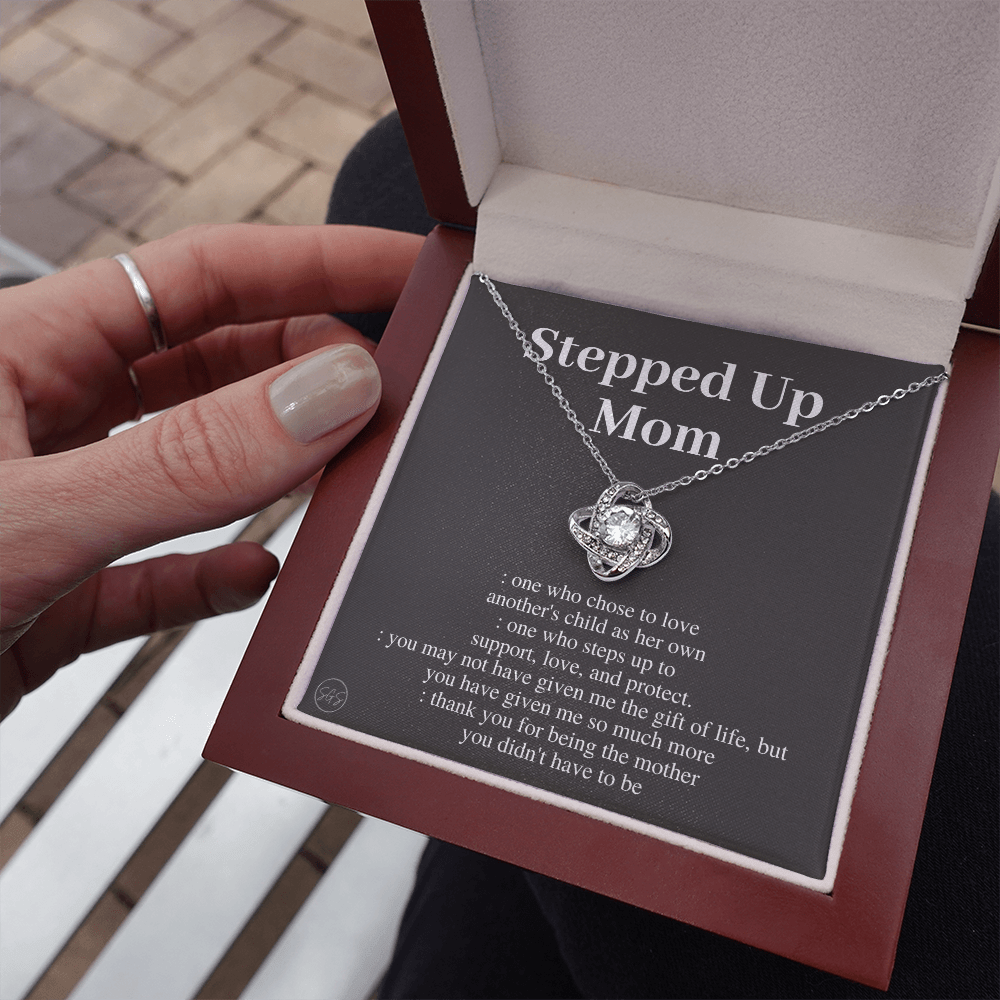 Stepped Up Mom | Gift for Stepmom, Bonus Mom, Stepmother, Grandma, Second Mama, From Step Daughter Son, Christmas, Birthday, Foster 1105aK