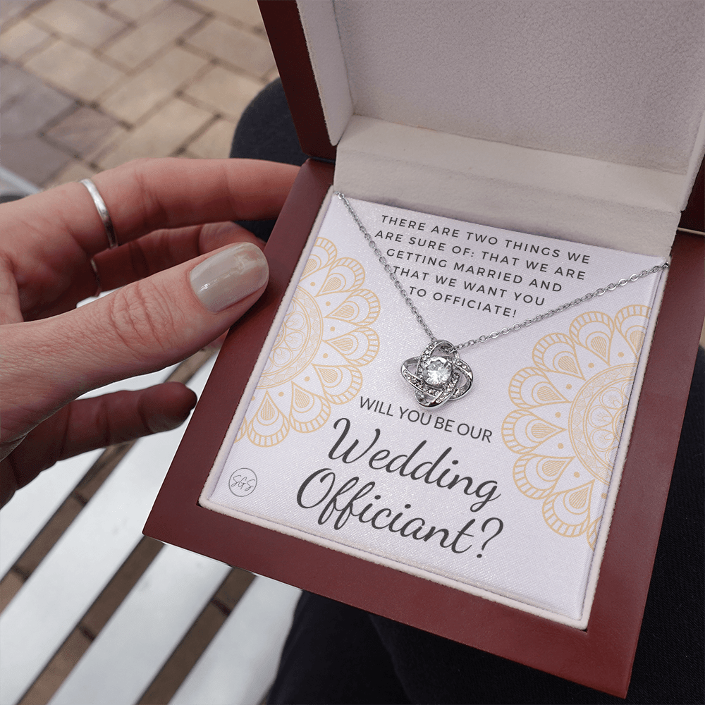 Wedding Officiant Proposal Gift | Will You Marry Us? Will You Be Our Officiant? For Friends, Best Friend Bestie Necklace Bridal Party 0131qK