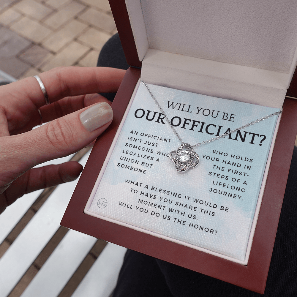 Wedding Officiant Proposal Gift | Will You Marry Us? Will You Be Our Officiant? For Friends, Best Friend Bestie Necklace Bridal Party 0131cK