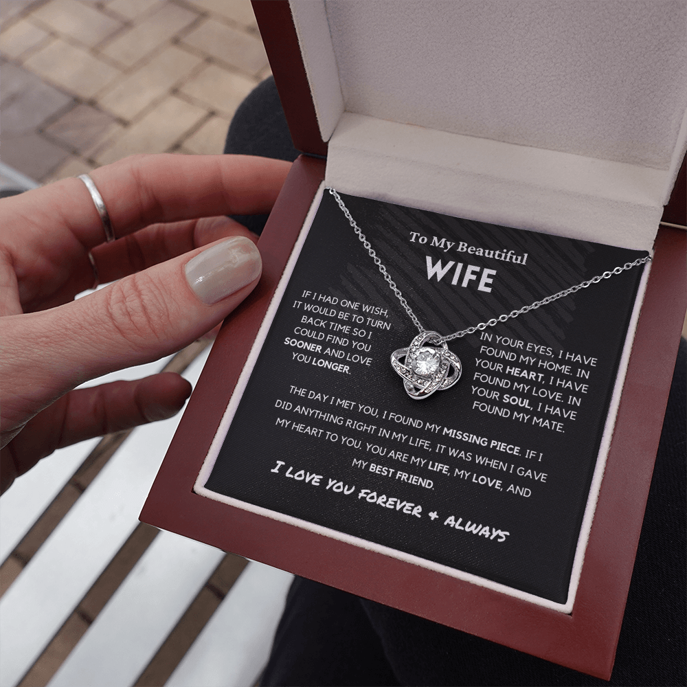 Soulmate - Missing Piece - Eternal Hope Necklace | Romantic Gift for Wife, Fiancé, Girlfriend, Valentine's Day Present 0201cK