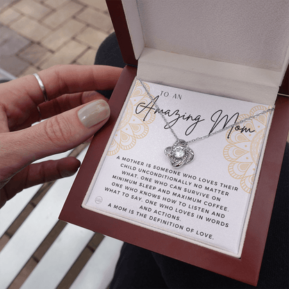 Gift for Mom | For An Incredible Mom, Mother's Day Necklace, From Daughter, Gift for New Mom, Pregnant Sister Gift, Christmas Gift 1112abKA