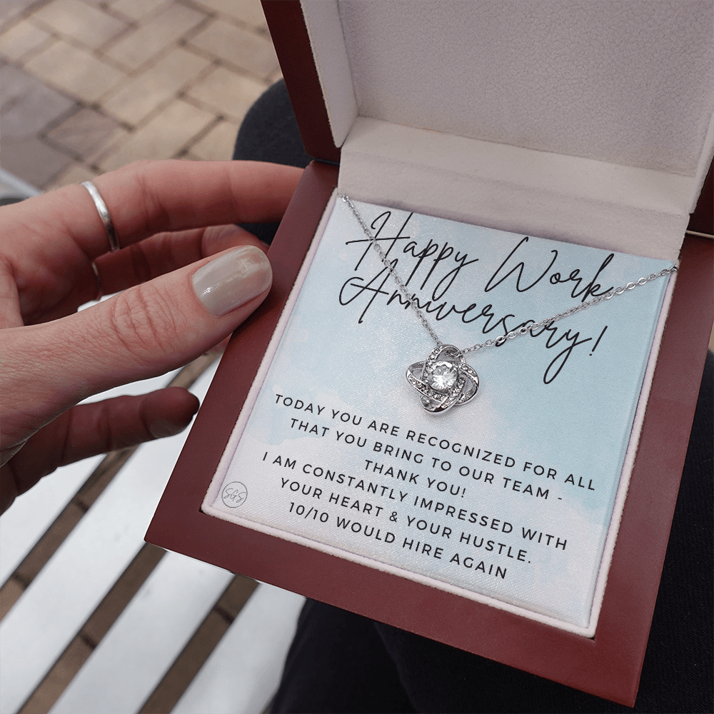 Happy Work Anniversary! Gift From Boss, Hustle, Congrats, Thank You, Christmas, Necklace, Team, Office Present, Employee Appreciation 1029bKA