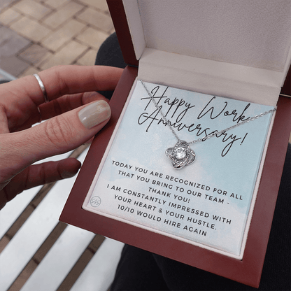 Happy Work Anniversary! Gift From Boss, Hustle, Congrats, Thank You, Christmas, Necklace, Team, Office Present, Employee Appreciation 1029bKA