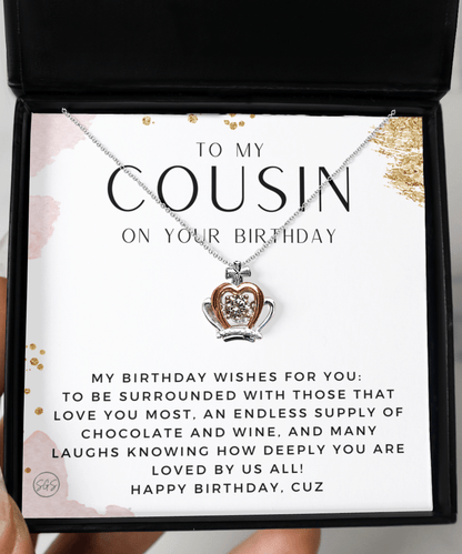 Cousin Birthday Crown Necklace