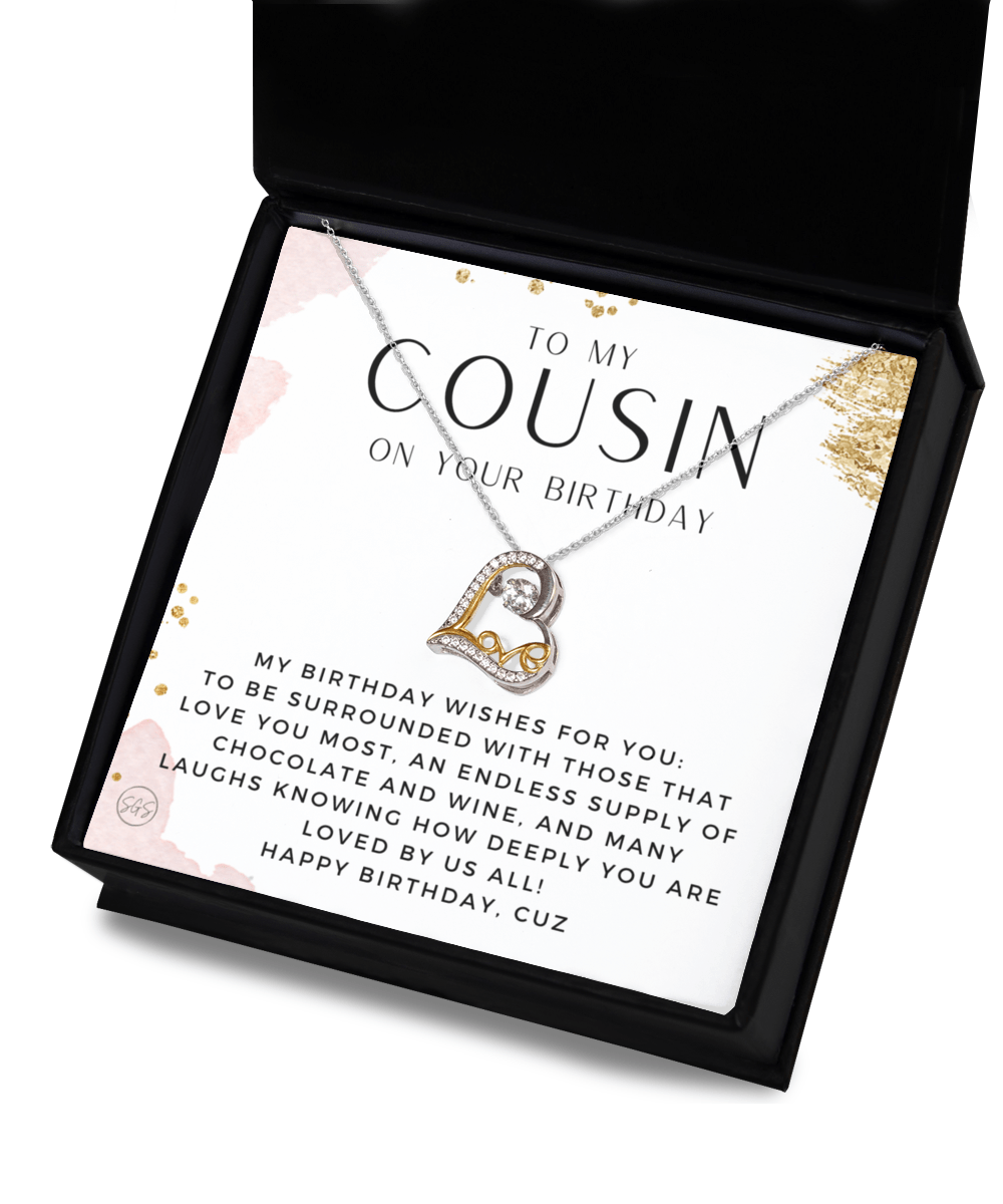 Cousin Birthday Heart Necklace