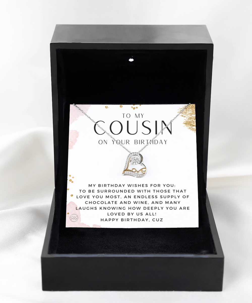 Cousin Birthday Heart Necklace