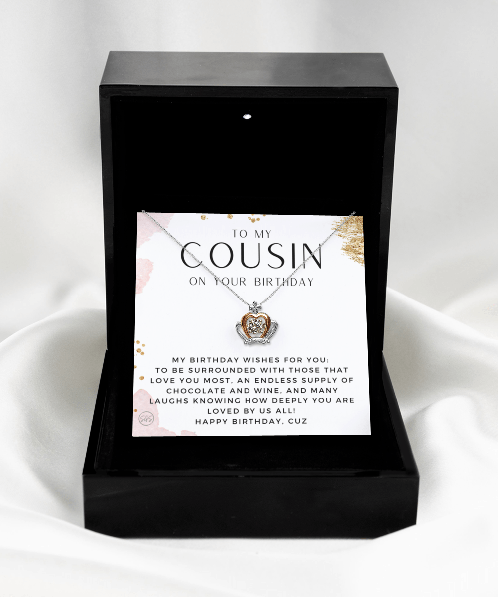 Cousin Birthday Crown Necklace