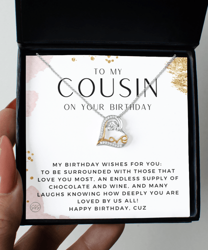 Cousin Birthday Heart Necklace